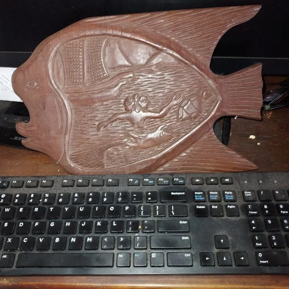 Vintage Handcarved Hawaiian Wooden Plaque
